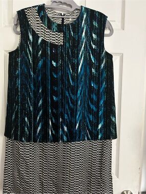 Kenzo Blue, Teal & Black Patterned Dress